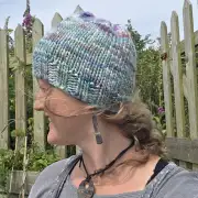 Hand Knitted hand dyed merino hat image 3