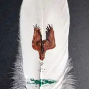 Diving osprey painted on a goose feather image 2