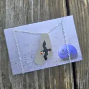 Painted sea glass necklace image 1
