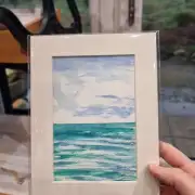 Mini original watercolour of a seascape image 1