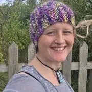 Hand Knitted thistle headband image 1