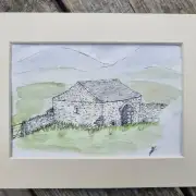 Mini original watercolour of an old barn image 1