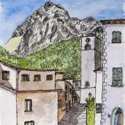 Apennine mountains hamlet print image 1