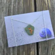 Painted sea glass necklace image 1