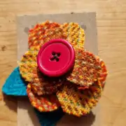 Tweed flower brooch image 1