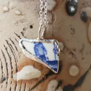 Pottery Glass Necklace Stained Glass Effect image 2