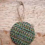 Large Tweed Button Christmas Tree Ornament image 1