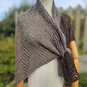 Hand Knitted merino shawl image 8
