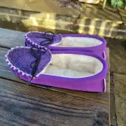 Suede and Tweed Slippers - Himalayan poppy image 5