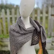 Hand Knitted merino shawl image 5