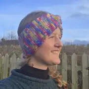 Hand Knitted hand dyed merino headband image 3
