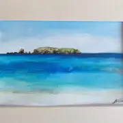 Mini Original Watercolour of bosta beach image 1