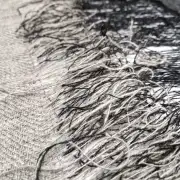Textile Wall Art - 'tying-in' - gotland from my own sheep! image 4