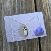 Painted sea glass necklace image 1