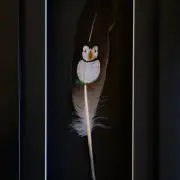Puffin painted on a goose feather image 1