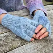 Hand dyed fingerless gloves S image 1
