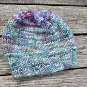 Hand Knitted hand dyed merino hat image 4