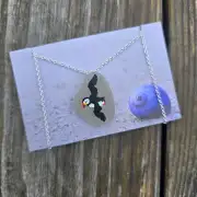Painted sea glass necklace image 1
