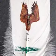 Diving osprey painted on a goose feather image 1