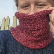 Hand Knitted merino blend cowl image 3