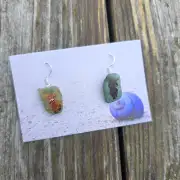 Painted sea glass earrings image 1
