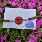 Two Sisters tweed and faux leather bracelet image 1