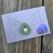 Painted sea glass necklace image 1