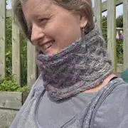 Hand Knitted heather tones celtic headband/cowl image 2