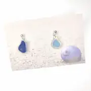 Sea Glass and pottery stud earrings image 1
