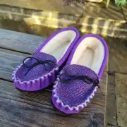 Suede and Tweed Slippers - Himalayan poppy image 4