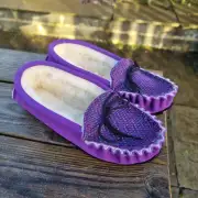 Suede and Tweed Slippers - Himalayan poppy image 7