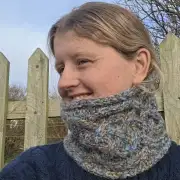 Hand Knitted wool blend headband/cowl image 3