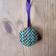 Tweed Button Christmas Tree Ornament - 6 2 image 1