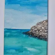 Mini Original Watercolour of a seascape image 1