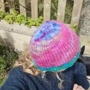 Hand Knitted hand dyed merino hat image 5