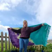 Handwoven Dyed Tweed Blanket image 4