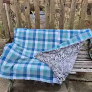 Two Sisters Lambswool Tweed Blanket with furry lining! image 2