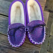 Suede and Tweed Slippers - Himalayan poppy image 8