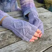 Hand dyed fingerless gloves M image 1