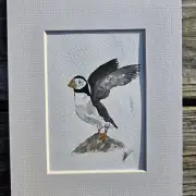 Mini Original Watercolour of a puffin image 1