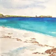 Mini Original Watercolour of bosta beach image 1