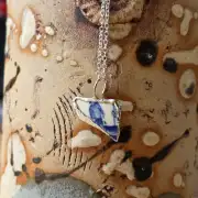 Pottery Glass Necklace Stained Glass Effect image 3