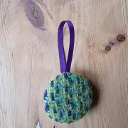 Tweed Button Christmas Tree Ornament image 1
