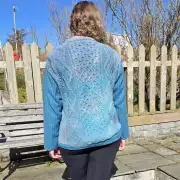 Hand dyed jumper with tweed sleeves and pocket image 2
