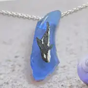 Painted sea glass necklace image 2