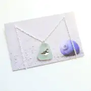 Painted sea glass necklace image 1