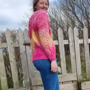Hand dyed heritage wool jumper M image 3