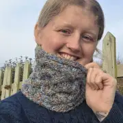 Hand Knitted wool blend headband/cowl image 2