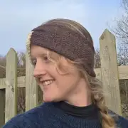 Hand Knitted undyed alpaca and milksheep headband image 4