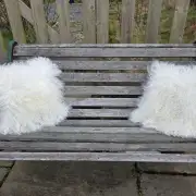 Sheepskin and Tweed Cushion image 2
